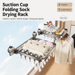 Stendibiancheria pieghevole da balcone con ventosa multi-clip, senza foratura, 18 Clips, 24 Clips, 30 Clips