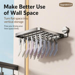 Stendibiancheria pieghevole da balcone con ventosa multi-clip, senza foratura, 18 Clips, 24 Clips, 30 Clips