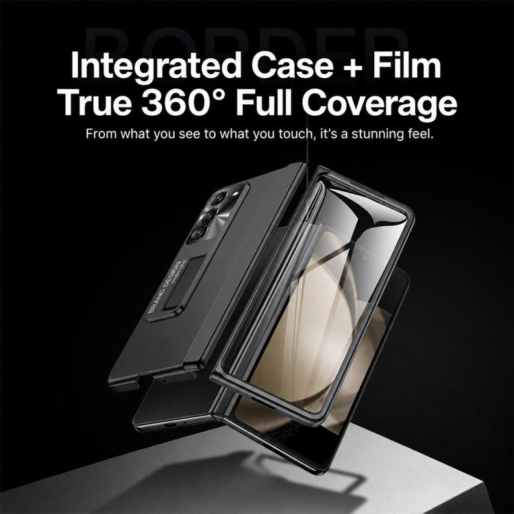 Custodia per telefono con cerniera a molla in policarbonato verniciato a spruzzo e pellicola integrata, con supporto, For Galaxy Z Fold5