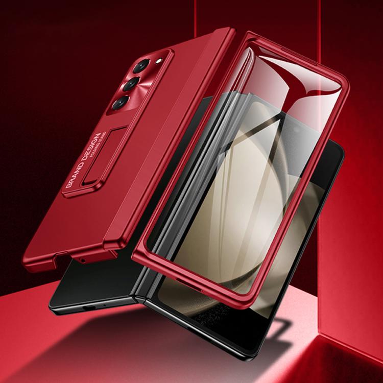Custodia per telefono con cerniera a molla in policarbonato verniciato a spruzzo e pellicola integrata, con supporto, For Galaxy Z Fold5