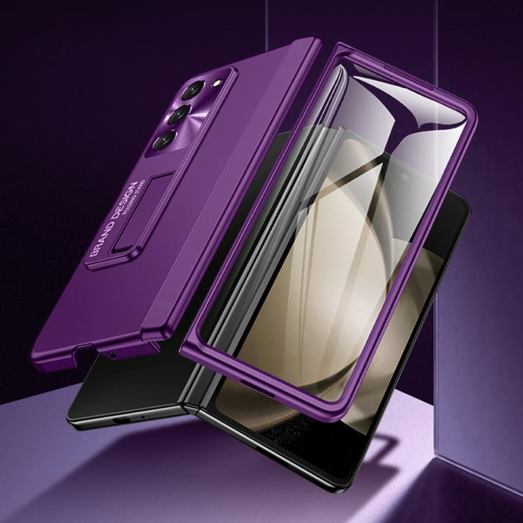 Custodia per telefono con cerniera a molla in policarbonato verniciato a spruzzo e pellicola integrata, con supporto, For Galaxy Z Fold5