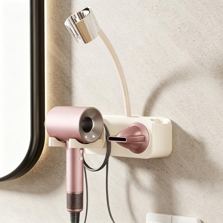 Supporto per asciugacapelli da bagno con ventosa, senza bisogno di forare, da montare a parete., with Lazy Rack, without Lazy Rack