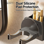 Supporto per asciugacapelli da bagno con ventosa, senza bisogno di forare, da montare a parete., with Lazy Rack, without Lazy Rack