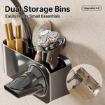 Supporto per asciugacapelli da bagno con ventosa, senza bisogno di forare, da montare a parete., with Lazy Rack, without Lazy Rack