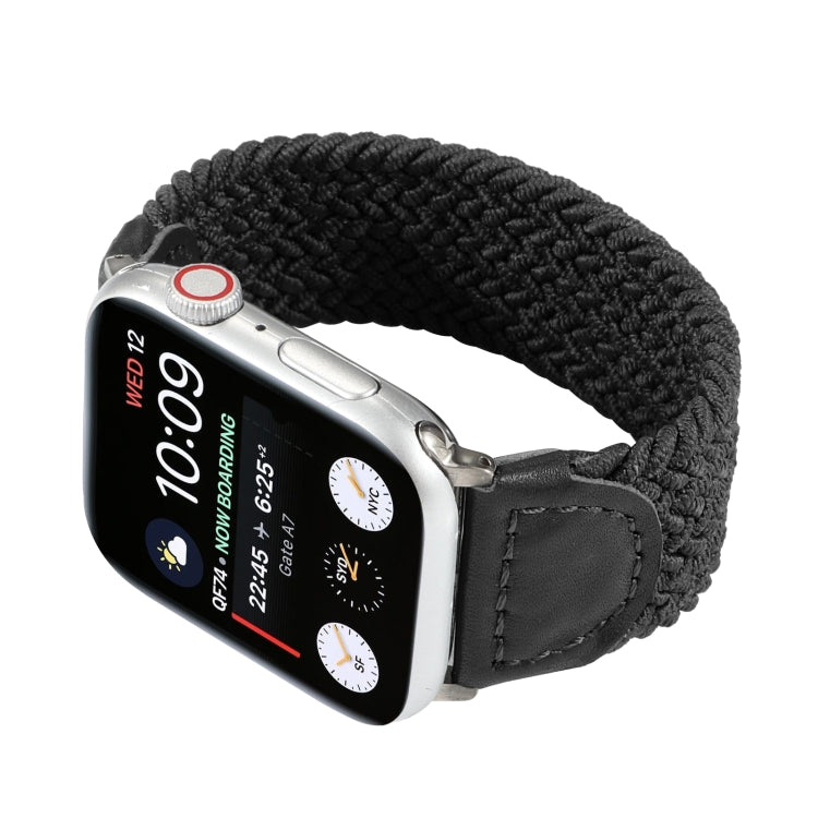 Cinturino intrecciato nylon e pelle per Apple Watch 38-40 mm