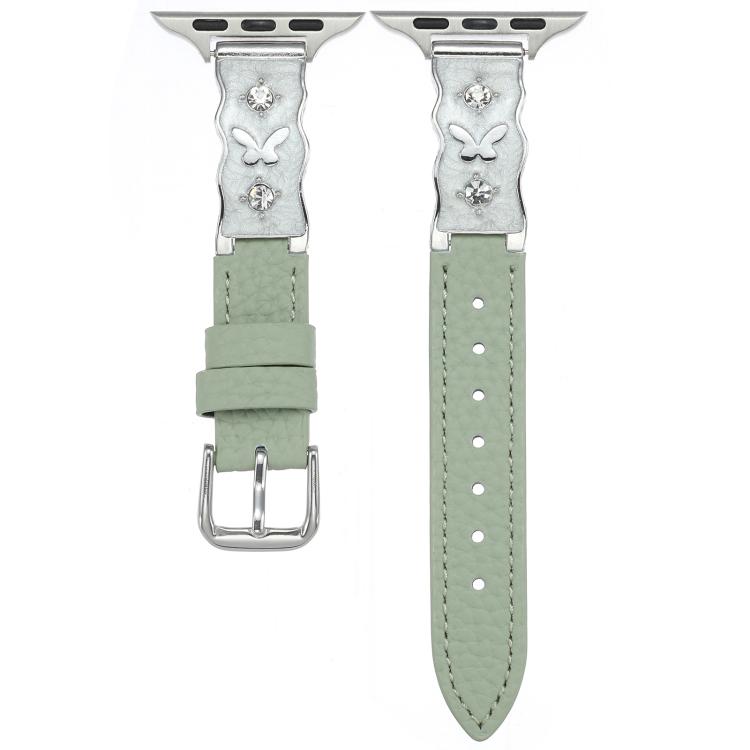 Cinturino per orologio Shooting Star in pelle con grana di litchi e resina epossidica a farfalla., For Apple Watch 46mm / 49mm / 45mm / 44mm, For Apple Watch 42mm / 41mm / 40mm / 38mm