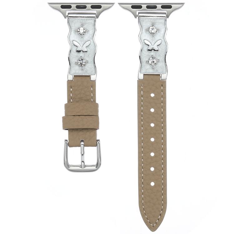 Cinturino per orologio Shooting Star in pelle con grana di litchi e resina epossidica a farfalla., For Apple Watch 46mm / 49mm / 45mm / 44mm, For Apple Watch 42mm / 41mm / 40mm / 38mm