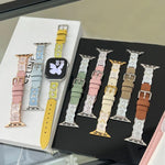 Cinturino per orologio Shooting Star in pelle con grana di litchi e resina epossidica a farfalla., For Apple Watch 46mm / 49mm / 45mm / 44mm, For Apple Watch 42mm / 41mm / 40mm / 38mm