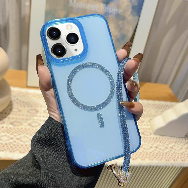 Custodia per telefono UTRYEE con anello magnetico glitterato e cinturino da polso con strass, For iPhone 12 Pro / 12, For iPhone 11 Pro Max, For iPhone 11