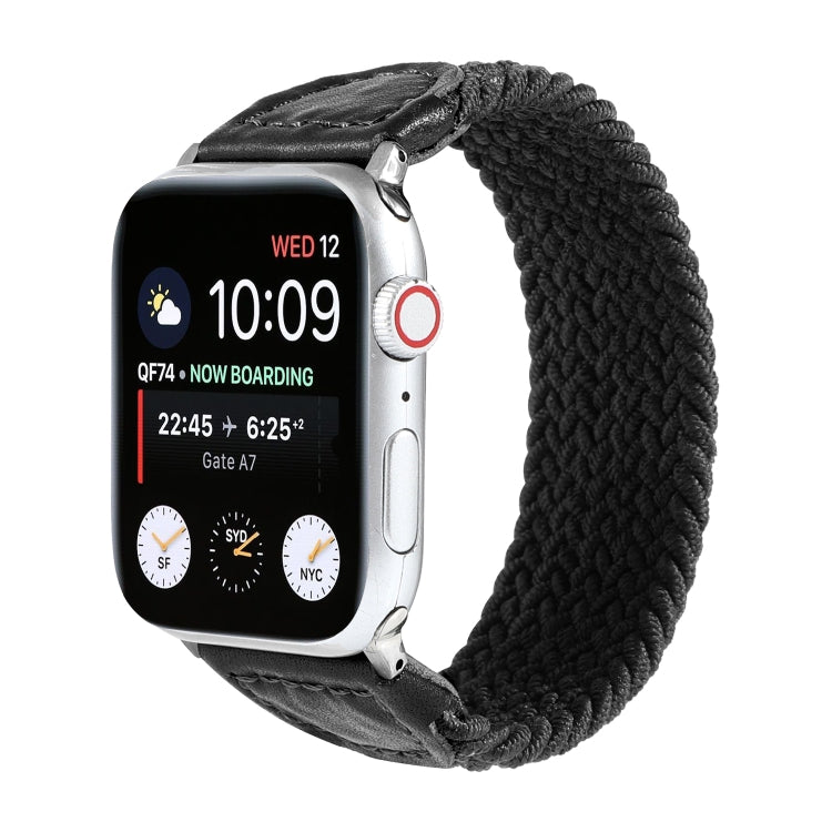 Cinturino intrecciato nylon e pelle per Apple Watch 42/44 mm