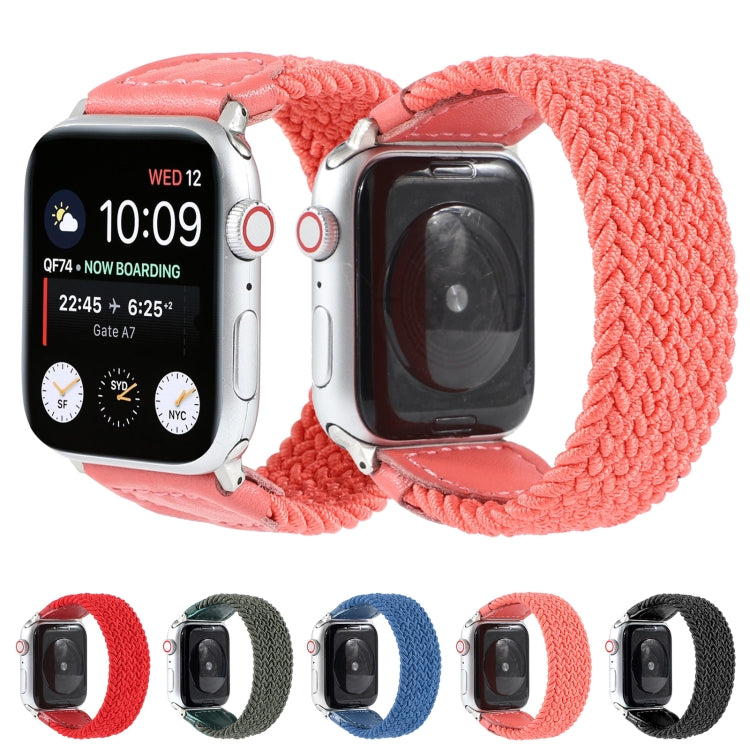Cinturino intrecciato nylon e pelle per Apple Watch 42/44 mm