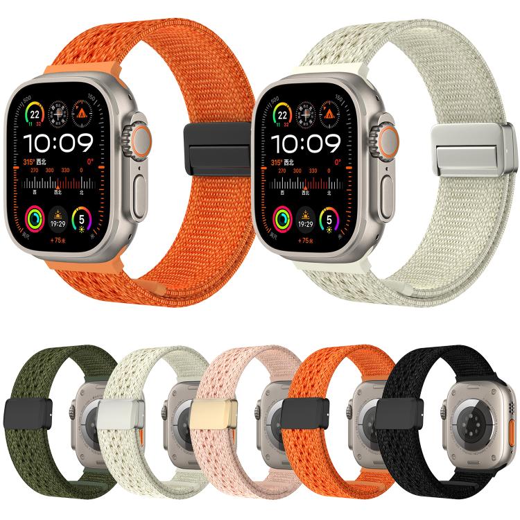 Cinturino per orologio in nylon intrecciato a maglia con fibbia magnetica., For Apple Watch 46mm / 49mm / 45mm / 44mm, For Apple Watch 42mm / 41mm / 40mm / 38mm