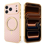 Custodia per telefono con supporto girevole a 360 gradi e texture in fibra di carbonio elettrolitica, For iPhone 17e / 16e, For iPhone 17 Pro Max, For iPhone 17 Pro, For iPhone 17, For iPhone Air, For iPhone 16 Pro Max, For iPhone 16 Pro               ...