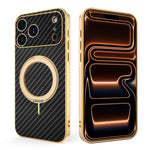 Custodia per telefono con supporto girevole a 360 gradi e texture in fibra di carbonio elettrolitica, For iPhone 17e / 16e, For iPhone 17 Pro Max, For iPhone 17 Pro, For iPhone 17, For iPhone Air, For iPhone 16 Pro Max, For iPhone 16 Pro               ...