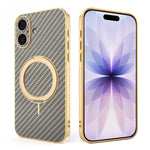 Custodia per telefono con supporto girevole a 360 gradi e texture in fibra di carbonio elettrolitica, For iPhone 17e / 16e, For iPhone 17 Pro Max, For iPhone 17 Pro, For iPhone 17, For iPhone Air, For iPhone 16 Pro Max, For iPhone 16 Pro               ...