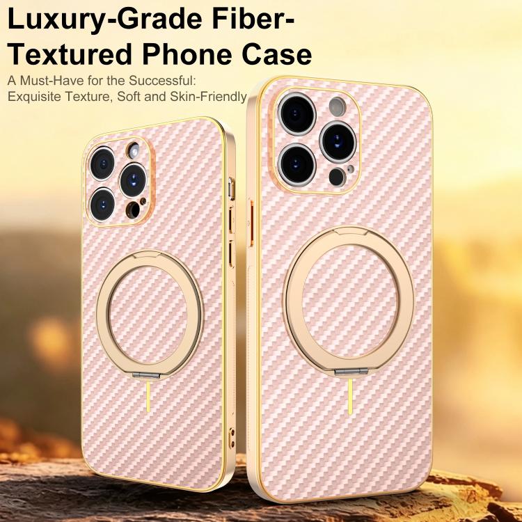 Custodia per telefono con supporto girevole a 360 gradi e texture in fibra di carbonio elettrolitica, For iPhone 17e / 16e, For iPhone 17 Pro Max, For iPhone 17 Pro, For iPhone 17, For iPhone Air, For iPhone 16 Pro Max, For iPhone 16 Pro               ...