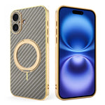 Custodia per telefono con supporto girevole a 360 gradi e texture in fibra di carbonio elettrolitica, For iPhone 17e / 16e, For iPhone 17 Pro Max, For iPhone 17 Pro, For iPhone 17, For iPhone Air, For iPhone 16 Pro Max, For iPhone 16 Pro               ...