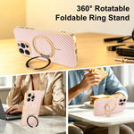 Custodia per telefono con supporto girevole a 360 gradi e texture in fibra di carbonio elettrolitica, For iPhone 14 Pro Max, For iPhone 13 Pro Max, For iPhone 13 Pro, For iPhone 13, For iPhone 12, For iPhone 12 Pro Max, For iPhone 12 Pro               ...