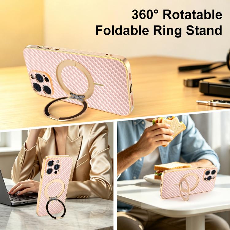 Custodia per telefono con supporto girevole a 360 gradi e texture in fibra di carbonio elettrolitica, For iPhone 14 Pro Max, For iPhone 13 Pro Max, For iPhone 13 Pro, For iPhone 13, For iPhone 12, For iPhone 12 Pro Max, For iPhone 12 Pro               ...