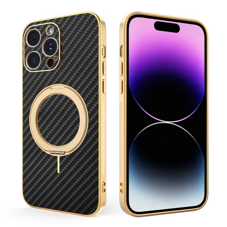 Custodia per telefono con supporto girevole a 360 gradi e texture in fibra di carbonio elettrolitica, For iPhone 14 Pro Max, For iPhone 13 Pro Max, For iPhone 13 Pro, For iPhone 13, For iPhone 12, For iPhone 12 Pro Max, For iPhone 12 Pro               ...
