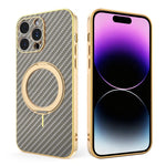 Custodia per telefono con supporto girevole a 360 gradi e texture in fibra di carbonio elettrolitica, For iPhone 14 Pro Max, For iPhone 13 Pro Max, For iPhone 13 Pro, For iPhone 13, For iPhone 12, For iPhone 12 Pro Max, For iPhone 12 Pro               ...