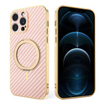 Custodia per telefono con supporto girevole a 360 gradi e texture in fibra di carbonio elettrolitica, For iPhone 14 Pro Max, For iPhone 13 Pro Max, For iPhone 13 Pro, For iPhone 13, For iPhone 12, For iPhone 12 Pro Max, For iPhone 12 Pro               ...