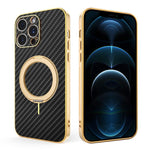 Custodia per telefono con supporto girevole a 360 gradi e texture in fibra di carbonio elettrolitica, For iPhone 14 Pro Max, For iPhone 13 Pro Max, For iPhone 13 Pro, For iPhone 13, For iPhone 12, For iPhone 12 Pro Max, For iPhone 12 Pro               ...