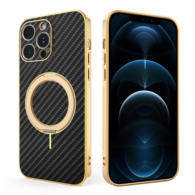 Custodia per telefono con supporto girevole a 360 gradi e texture in fibra di carbonio elettrolitica, For iPhone 14 Pro Max, For iPhone 13 Pro Max, For iPhone 13 Pro, For iPhone 13, For iPhone 12, For iPhone 12 Pro Max, For iPhone 12 Pro               ...