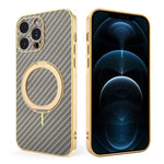 Custodia per telefono con supporto girevole a 360 gradi e texture in fibra di carbonio elettrolitica, For iPhone 14 Pro Max, For iPhone 13 Pro Max, For iPhone 13 Pro, For iPhone 13, For iPhone 12, For iPhone 12 Pro Max, For iPhone 12 Pro               ...