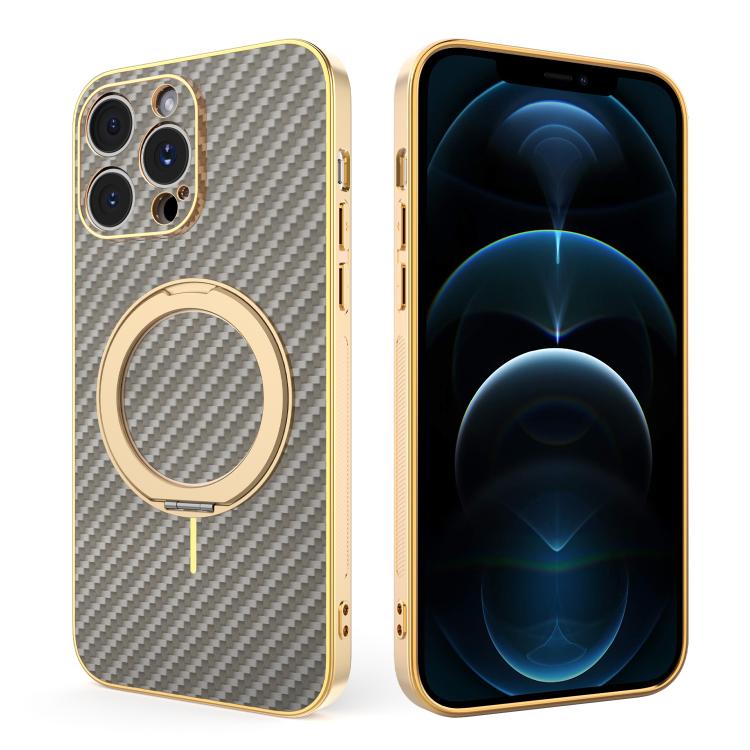 Custodia per telefono con supporto girevole a 360 gradi e texture in fibra di carbonio elettrolitica, For iPhone 14 Pro Max, For iPhone 13 Pro Max, For iPhone 13 Pro, For iPhone 13, For iPhone 12, For iPhone 12 Pro Max, For iPhone 12 Pro               ...