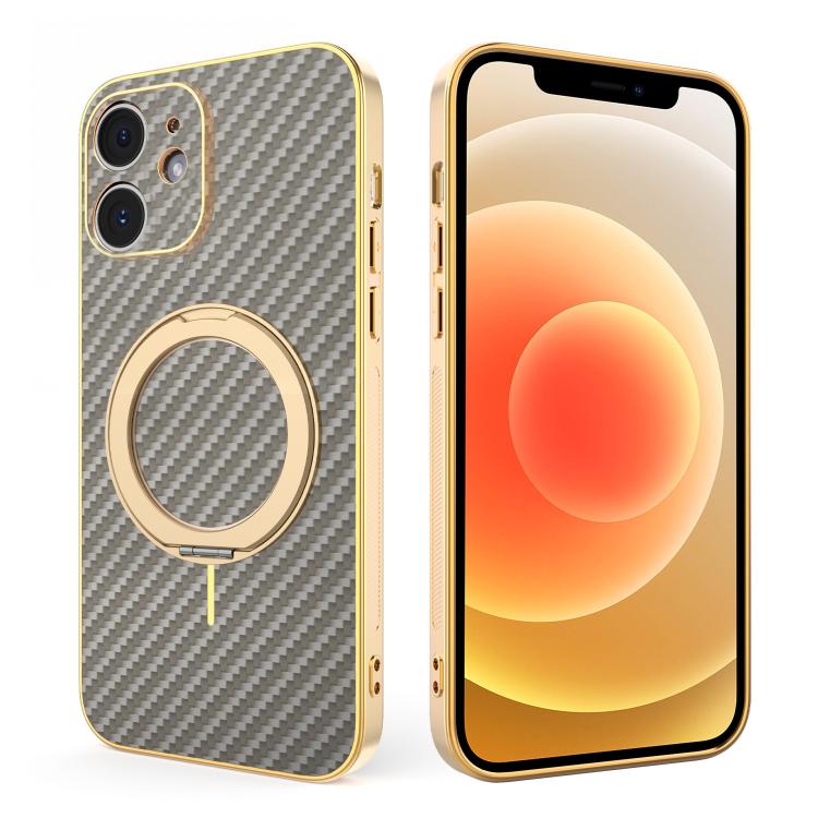 Custodia per telefono con supporto girevole a 360 gradi e texture in fibra di carbonio elettrolitica, For iPhone 14 Pro Max, For iPhone 13 Pro Max, For iPhone 13 Pro, For iPhone 13, For iPhone 12, For iPhone 12 Pro Max, For iPhone 12 Pro               ...