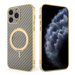 Custodia per telefono con supporto girevole a 360 gradi e texture in fibra di carbonio elettrolitica, For iPhone 11, For iPhone 11 Pro