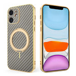 Custodia per telefono con supporto girevole a 360 gradi e texture in fibra di carbonio elettrolitica, For iPhone 11, For iPhone 11 Pro