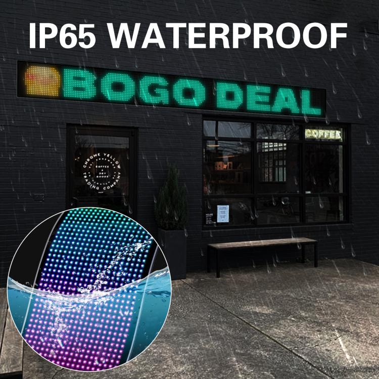 Schermo a matrice LED flessibile, ultra sottile, impermeabile e programmabile, da 16 x 192 pixel., EU Plug, UK Plug, US Plug, USB Plug