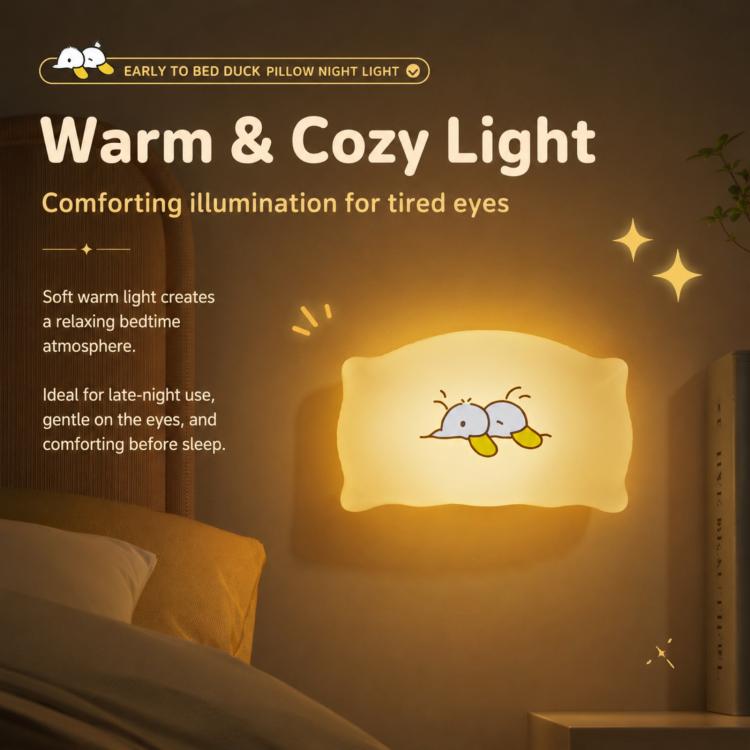 ZHL001Y Cuscino Early To Bed con luce notturna a forma di anatra e sensore tattile