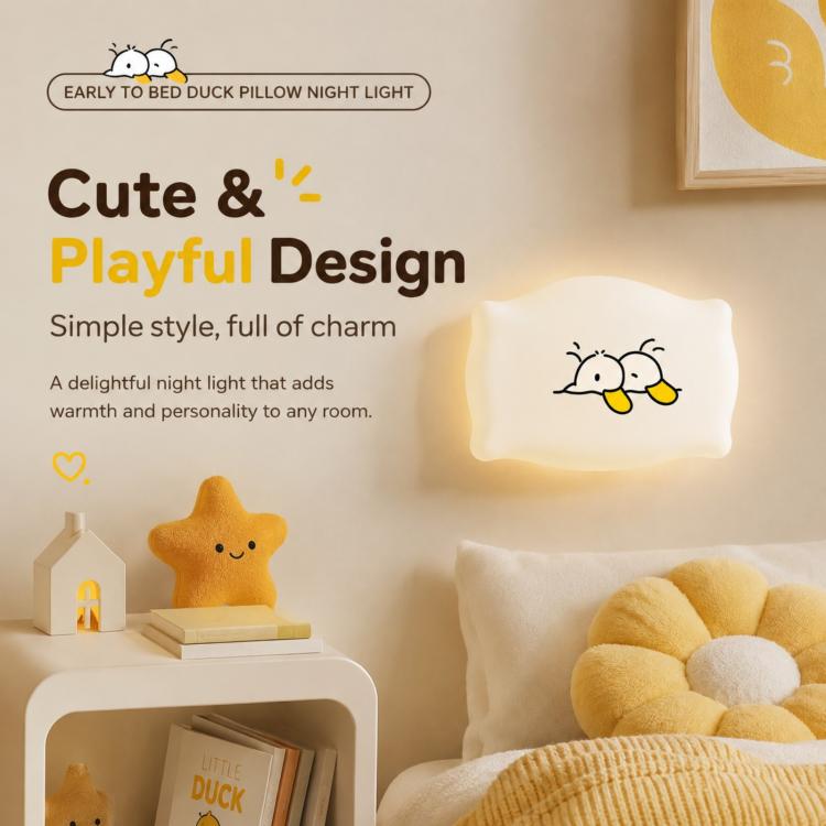 ZHL001Y Cuscino Early To Bed con luce notturna a forma di anatra e sensore tattile