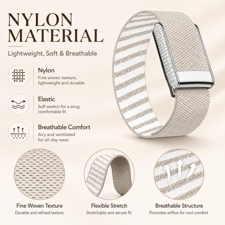 Cinturino per orologio elastico in nylon con motivo a diamanti., For WHOOP 5.0 Regular
