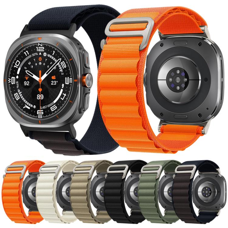 Cinturino per orologio in nylon con fibbia argentata xDfind, For Samsung Galaxy Watch Ultra 47mm / Ultra 2025, For Samsung Galaxy Watch8 / 8 Classic