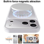 Custodia magnetica per telefono UTRYEE color argento con supporto pieghevole in PU, For iPhone 12 Pro Max, For iPhone 12 Pro
