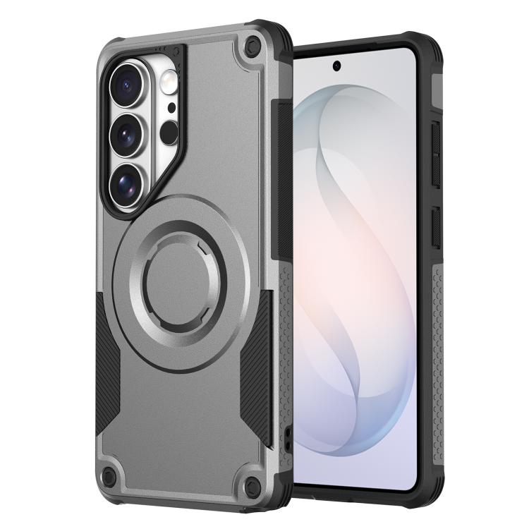 Custodia per telefono ibrida in PC e TPU con vernice metallizzata magnetica, For Galaxy S26+ 5G, For Galaxy S26 Ultra 5G, For Galaxy S26 5G
