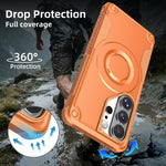 Custodia per telefono ibrida in PC e TPU con vernice metallizzata magnetica, For Galaxy S26+ 5G, For Galaxy S26 Ultra 5G, For Galaxy S26 5G