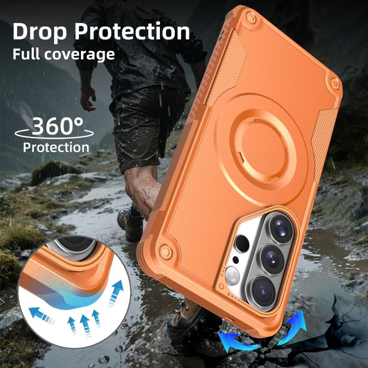 Custodia per telefono ibrida in PC e TPU con vernice metallizzata magnetica, For Galaxy S26+ 5G, For Galaxy S26 Ultra 5G, For Galaxy S26 5G