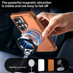 Custodia per telefono ibrida in PC e TPU con vernice metallizzata magnetica, For Galaxy S26+ 5G, For Galaxy S26 Ultra 5G, For Galaxy S26 5G