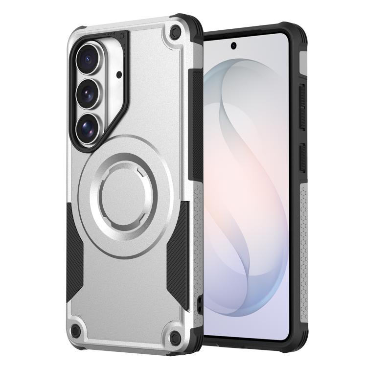 Custodia per telefono ibrida in PC e TPU con vernice metallizzata magnetica, For Galaxy S26+ 5G, For Galaxy S26 Ultra 5G, For Galaxy S26 5G