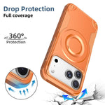 Custodia per telefono ibrida in PC e TPU con vernice metallizzata magnetica, For iPhone 16 Pro Max, For iPhone 16 Pro, For iPhone 16 Plus, For iPhone 16