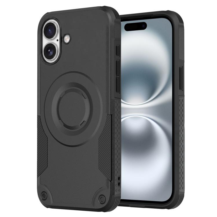Custodia per telefono ibrida in PC e TPU con vernice metallizzata magnetica, For iPhone 16 Pro Max, For iPhone 16 Pro, For iPhone 16 Plus, For iPhone 16