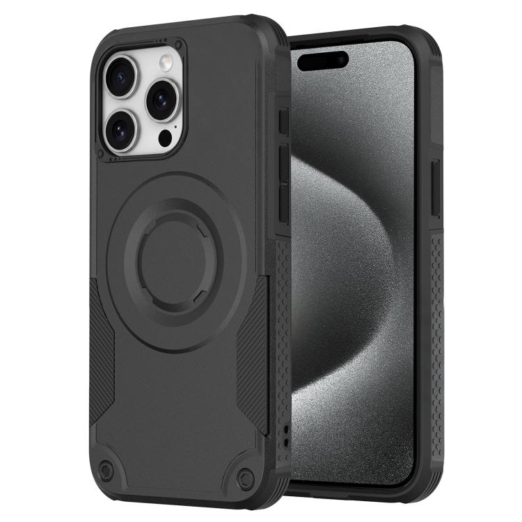 Custodia per telefono ibrida in PC e TPU con vernice metallizzata magnetica, For iPhone 15 Pro Max, For iPhone 15 Pro, For iPhone 15 Plus, For iPhone 15