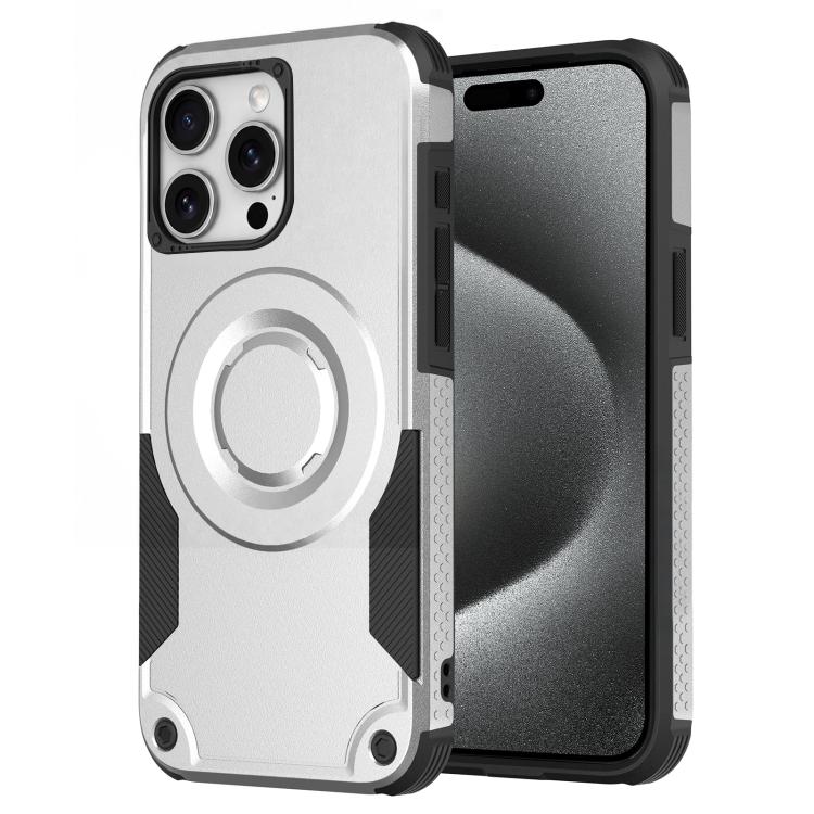 Custodia per telefono ibrida in PC e TPU con vernice metallizzata magnetica, For iPhone 15 Pro Max, For iPhone 15 Pro, For iPhone 15 Plus, For iPhone 15