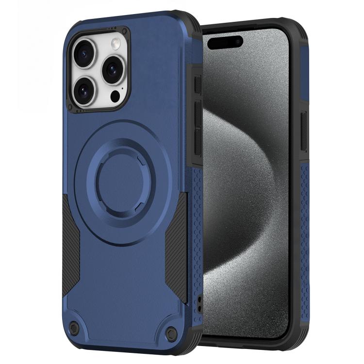 Custodia per telefono ibrida in PC e TPU con vernice metallizzata magnetica, For iPhone 15 Pro Max, For iPhone 15 Pro, For iPhone 15 Plus, For iPhone 15