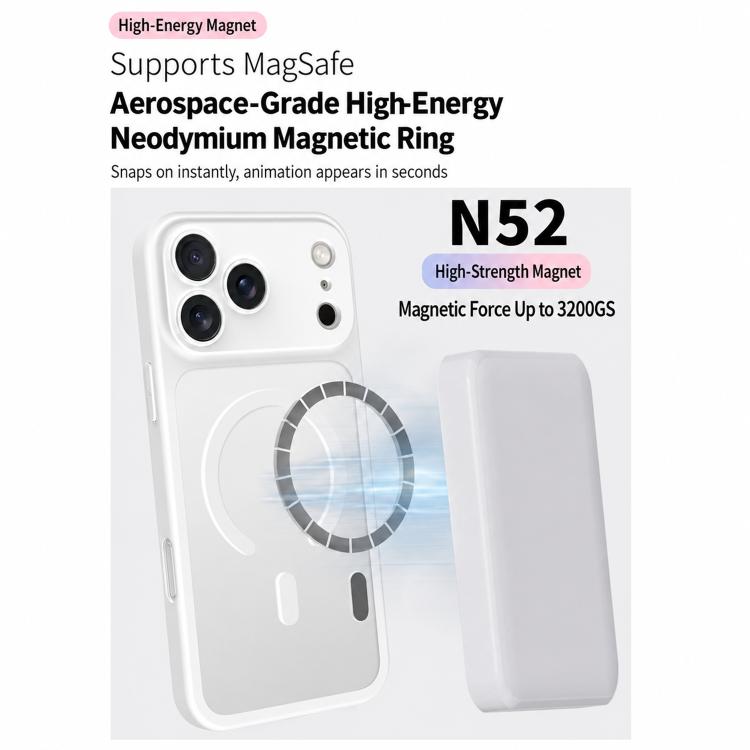 Custodia per telefono ibrida in TPU e PC ultra sottile con finitura satinata e magnete., For iPhone 16 Pro Max, For iPhone 16 Pro, For iPhone 16